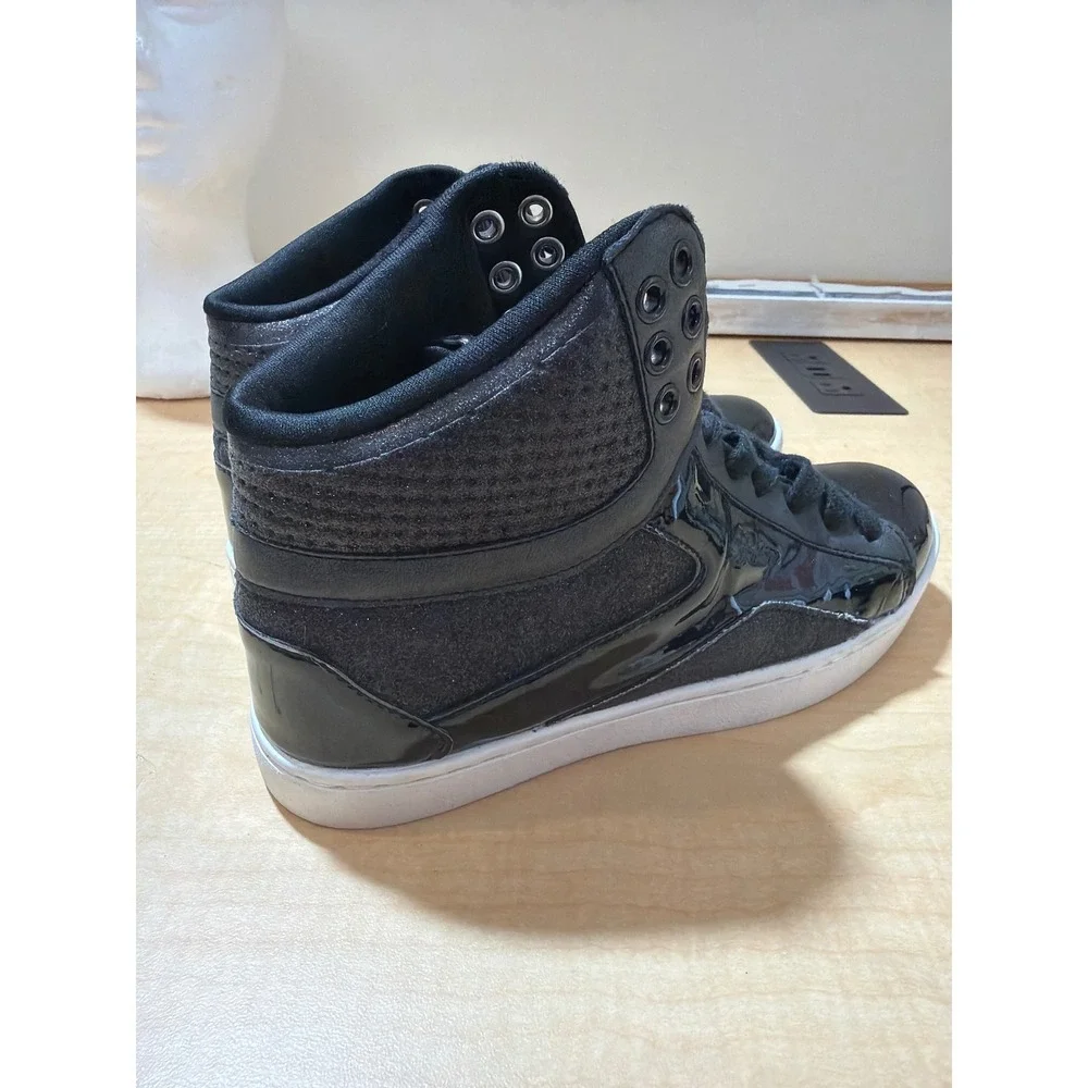 Pastry Glam Pie Black Patent Glitter High Top Dance Sneakers Womens 6.5 PA151000